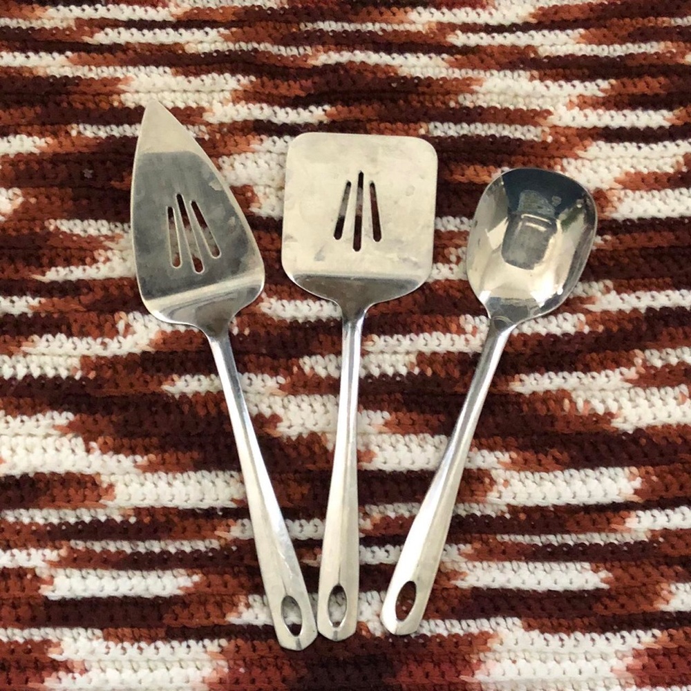 Oneida 18/8 stainless Paul Revere lot of 3 serving pieces flatware utensils